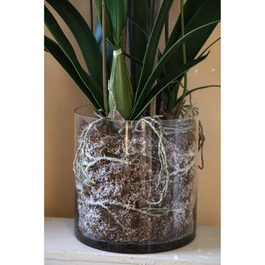 Kunstpflanze – Rosa Blüten, Glas Vase, Polyester Glas, L | PTMD