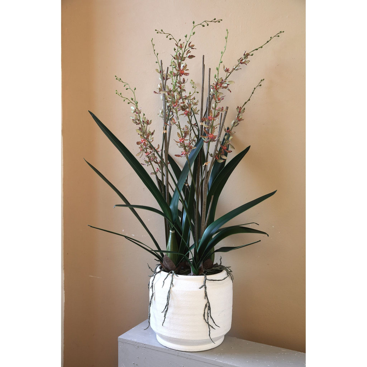 Artificial Plant - Green Leaves, Ceramic Pot, Plastic Polyester, L | PTMD