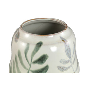 Flowerpot – White Surface, Leaf Pattern, Ceramic Material, S – Vandy | PTMD