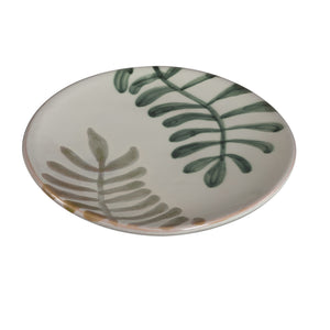 Tray – White Surface, Leaf Pattern, Ceramic Material – Vandy | PTMD