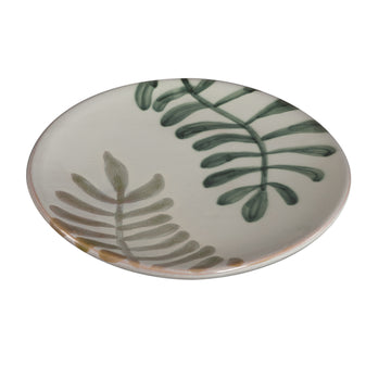 Tray – White Surface, Leaf Pattern, Ceramic Material – Vandy | PTMD