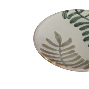 Tray – White Surface, Leaf Pattern, Ceramic Material – Vandy | PTMD