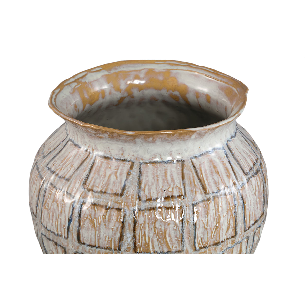 Flower Pot – White Surface, Square Shape, Ceramic Material, S – Emylee | PTMD
