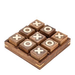 Tic-Tac-Toe – Mangoholz, Dunkelbraunes Finish - Elani | PTMD