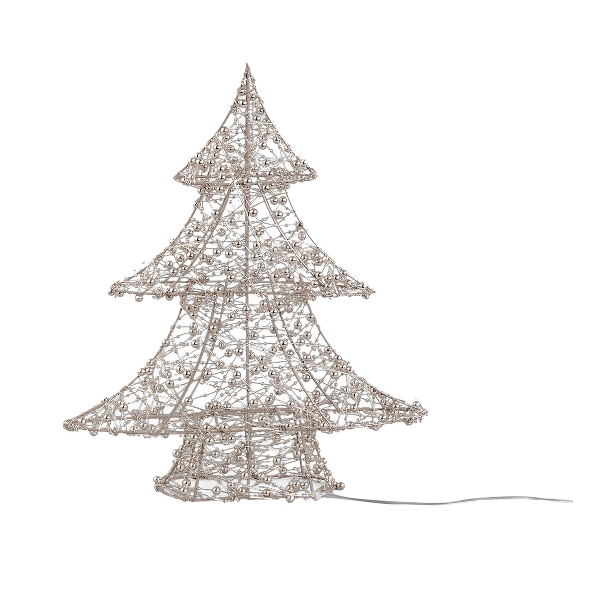 LED-Weihnachtsbaum – Goldfarben, Perlendekor, Größe S - Misk | PTMD