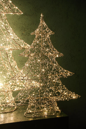 LED-Weihnachtsbaum – Goldfarben, Perlendekor, Größe L - Misk | PTMD