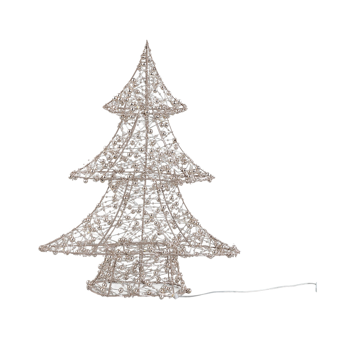 LED-Weihnachtsbaum – Goldfarben, Perlendekor, Größe M - Misk | PTMD