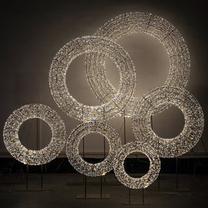 LED-Kranz – Champagnergold, LED-Beleuchtung, mit Standfuß, XS - Lexis | PTMD