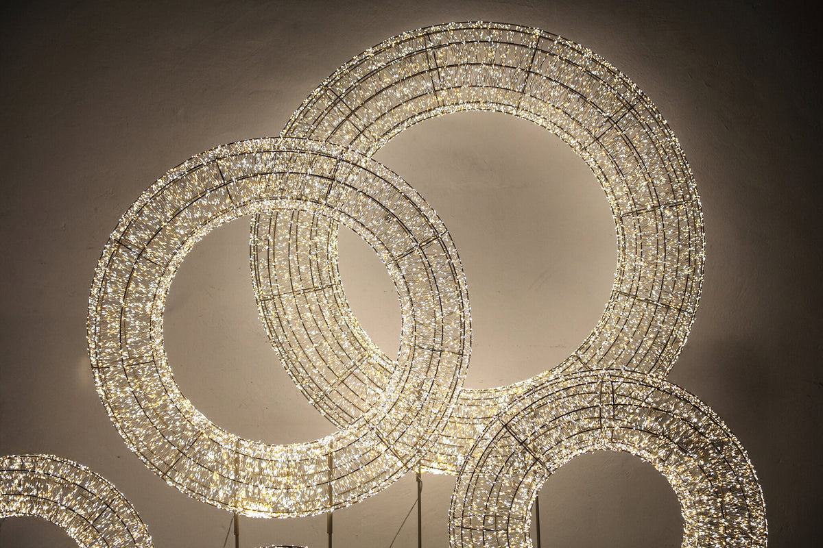 LED-Kranz – Champagnergold, LED-Beleuchtung, mit Standfuß, S - Lexis | PTMD