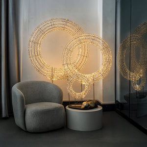 LED-Kranz – Champagnergold, LED-Beleuchtung, mit Standfuß, S - Lexis | PTMD