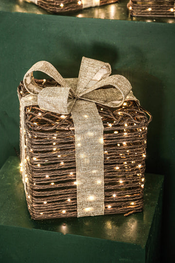 Dekofigur – LED Geschenkbox, 3er Set, Dunkles Braun - Lucis | PTMD