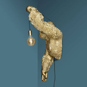 Wandleuchte – Skulpturales Design, Markantes Tiermotiv, Polyresin-Konstruktion, Goldfinish – Jungle Jack | WERNS