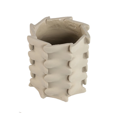 Topf– Beige Farbe, Dreidimensionales Erweiterungs Design, Zement Material, XS – Norma | PTMD