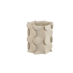 Flowerpot – Beige Color, Three-Dimensional Expansion Design, Cement Material, L – Norma | PTMD