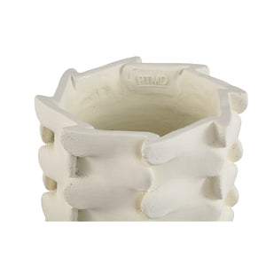 Flower Pot – White Color, Three-Dimensional Expansion Design, Cement Material, L – Norma | PTMD