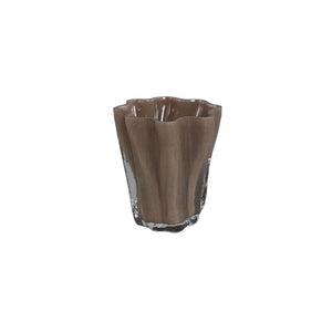 Tealight Holder - Glass Material, Irregular Shape, Taupe Color - Rilie | PTMD