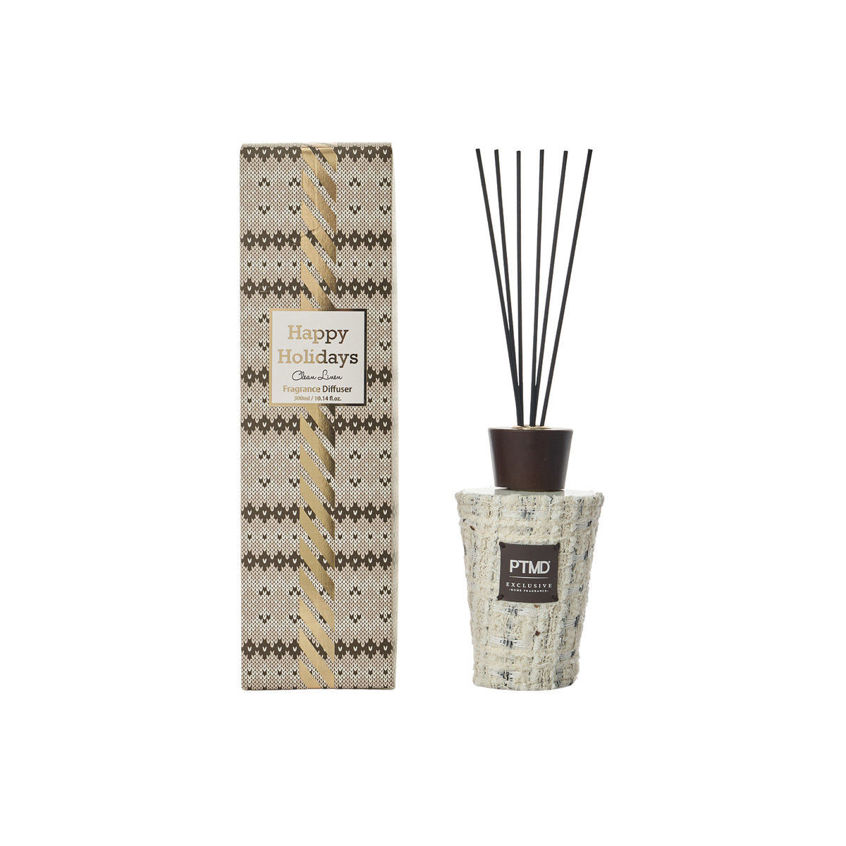 Raumduft-Diffuser – Weißes Glas, Holzstäbchen, 300 ml | PTMD