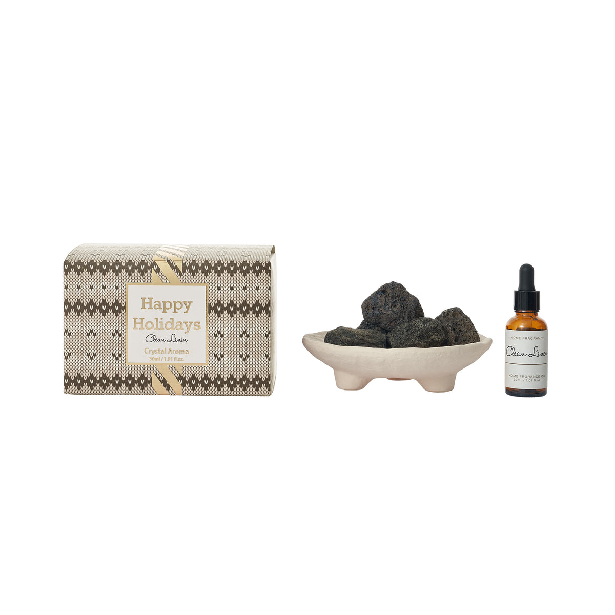 Raumduft-Diffuser – Weißes Kristallglas, Duftöle, 30 ml | PTMD