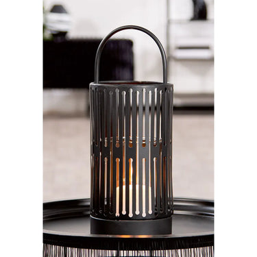 Windlicht – Filigrane Silhouette, Stimmungsvolles Lichtspiel, Schwarze Eleganz, 33 cm - Como | Gilde