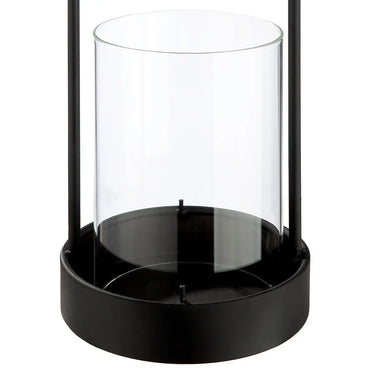 Windlicht – Filigrane Silhouette, Stimmungsvolles Lichtspiel, Schwarze Eleganz, 39 cm - Como | Gilde