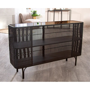 Sideboard – Minimalistische Metallform, Schwarze Eleganz, Schlanke Silhouette, 75,5 cm - Como | Gilde