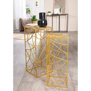 Dekosäulen-Set – Goldene Metalloptik, Klare Linien, Zweiteiliges Design, 82 cm - Akkurat | Gilde
