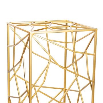 Dekosäulen-Set – Goldene Metalloptik, Klare Linien, Zweiteiliges Design, 82 cm - Akkurat | Gilde