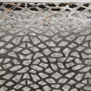Säule – Silberne Antikoptik, Satinierte Glasfläche, Exklusives Design, 70 cm - Purley | Gilde