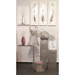 Säule – Silberne Antikoptik, Satinierte Glasfläche, Exklusives Design, 70 cm - Purley | Gilde