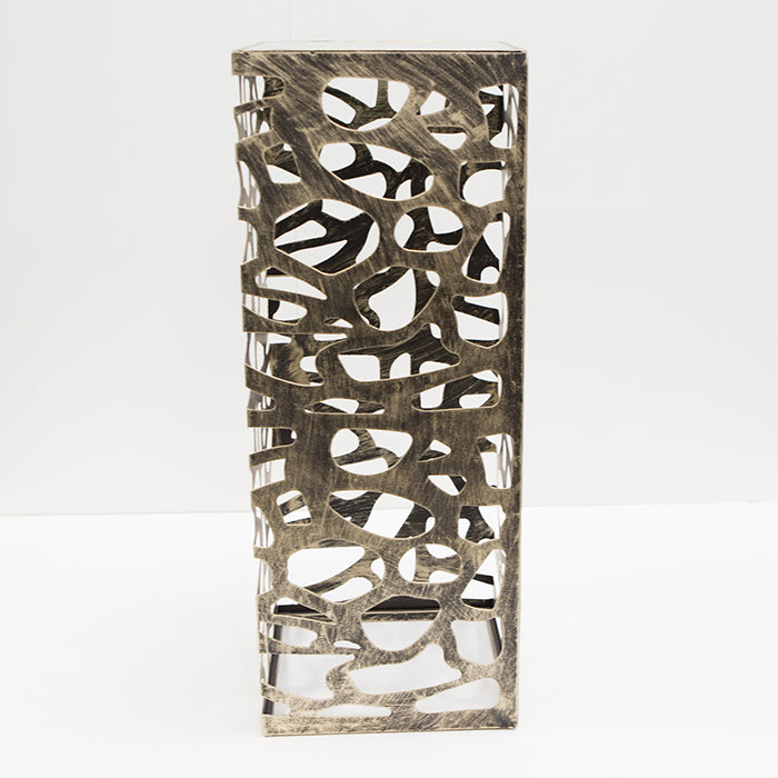 Säule – Organisches Muster, Glas Metall Mix, Antikfinish Oberfläche, 70cm Höhe  - Ellis | Gilde