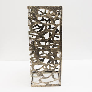 Säule – Organisches Muster, Glas Metall Mix, Antikfinish Oberfläche, 70cm Höhe  - Ellis | Gilde
