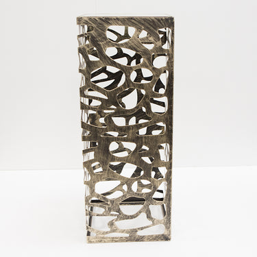 Säule – Organisches Muster, Glas Metall Mix, Antikfinish Oberfläche, 100cm Höhe - Ellis | Gilde