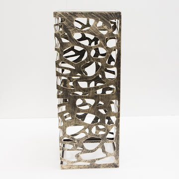 Säule – Organisches Muster, Glas Metall Mix, Antikfinish Oberfläche, 100cm Höhe - Ellis | Gilde