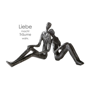 Skulptur – Paarfigur Design, Eisen Material, Sitzende Pose - Dreaming | Gilde