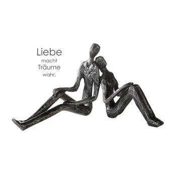 Skulptur – Paarfigur Design, Eisen Material, Sitzende Pose - Dreaming | Gilde