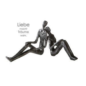 Skulptur – Paarfigur Design, Eisen Material, Sitzende Pose - Dreaming | Gilde