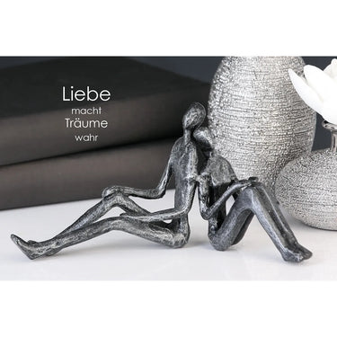 Skulptur – Paarfigur Design, Eisen Material, Sitzende Pose - Dreaming | Gilde