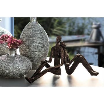 Skulptur – Paarfigur Design, Eisen Material, Sitzende Pose - Dreaming | Gilde