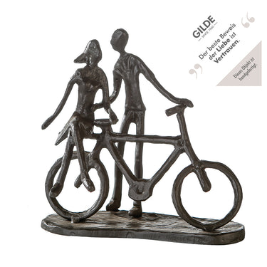 Skulptur – Paarfigur Design, Eisen Material, Fahrradmotiv - Pair on Bike| Gilde