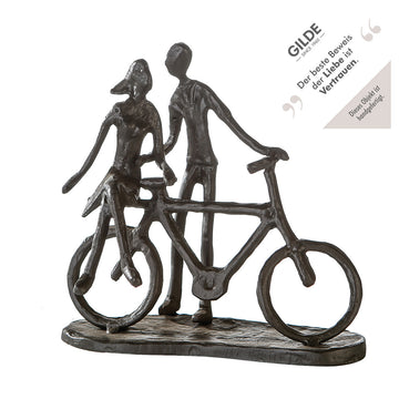 Skulptur – Paarfigur Design, Eisen Material, Fahrradmotiv - Pair on Bike | Gilde