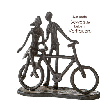 Skulptur – Paarfigur Design, Eisen Material, Fahrradmotiv - Pair on Bike| Gilde