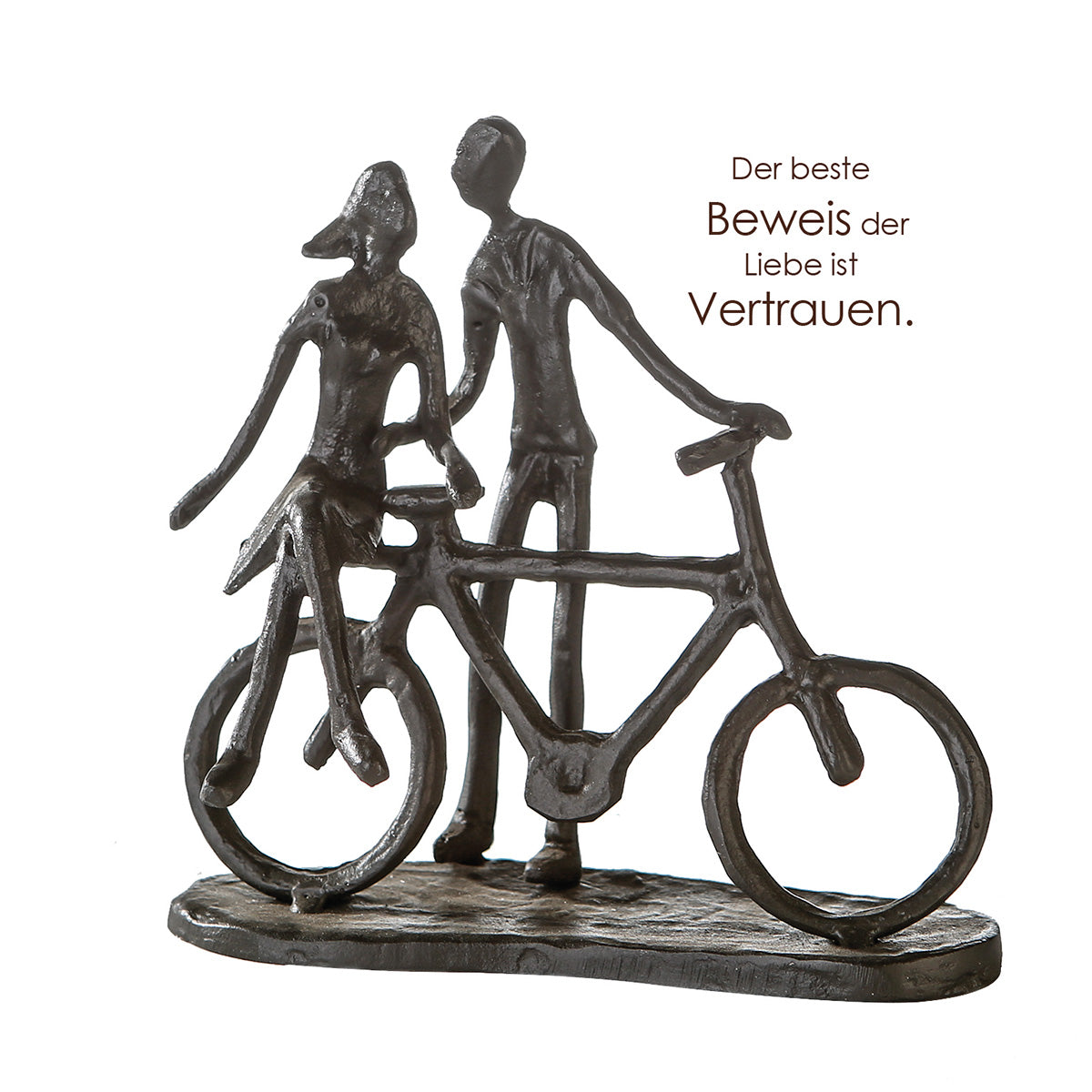 Skulptur – Paarfigur Design, Eisen Material, Fahrradmotiv - Pair on Bike | Gilde