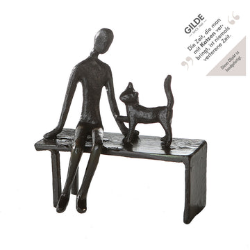 Skulptur – Katzenmotiv Design, Eisen Material, Strukturierte Oberfläche - Zuwendung | Gilde