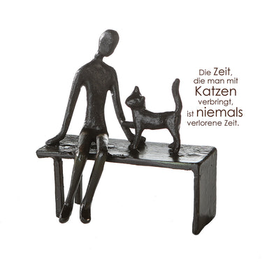 Skulptur – Katzenmotiv Design, Eisen Material, Strukturierte Oberfläche - Zuwendung | Gilde