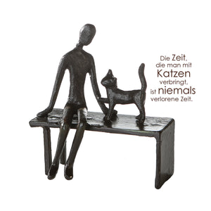Skulptur – Katzenmotiv Design, Eisen Material, Strukturierte Oberfläche - Zuwendung | Gilde