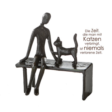 Skulptur – Katzenmotiv Design, Eisen Material, Strukturierte Oberfläche - Zuwendung | Gilde