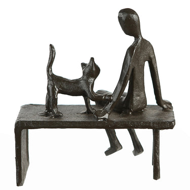 Skulptur – Katzenmotiv Design, Eisen Material, Strukturierte Oberfläche - Zuwendung | Gilde