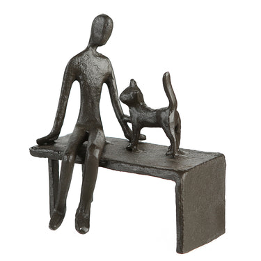 Skulptur – Katzenmotiv Design, Eisen Material, Strukturierte Oberfläche - Zuwendung | Gilde
