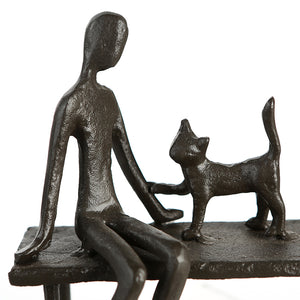 Skulptur – Katzenmotiv Design, Eisen Material, Strukturierte Oberfläche - Zuwendung | Gilde