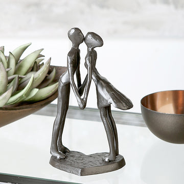 Skulptur – Paarfigur Design, Eisen Material, Strukturierte Oberfläche - Heartbeat | Gilde